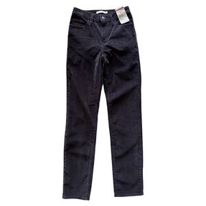 LEVIS Dark Brown 724 High Rise Slim Straight Corduroy Jeans Pants Sz 26 NWT